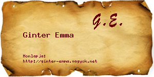 Ginter Emma névjegykártya